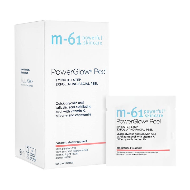 m-61 PowerGlow Peel | Exfoliating Facial Peel With Glycolic, Salicylic Acid. 1 Minute, 1 Step - 60 Treatments - Image 1