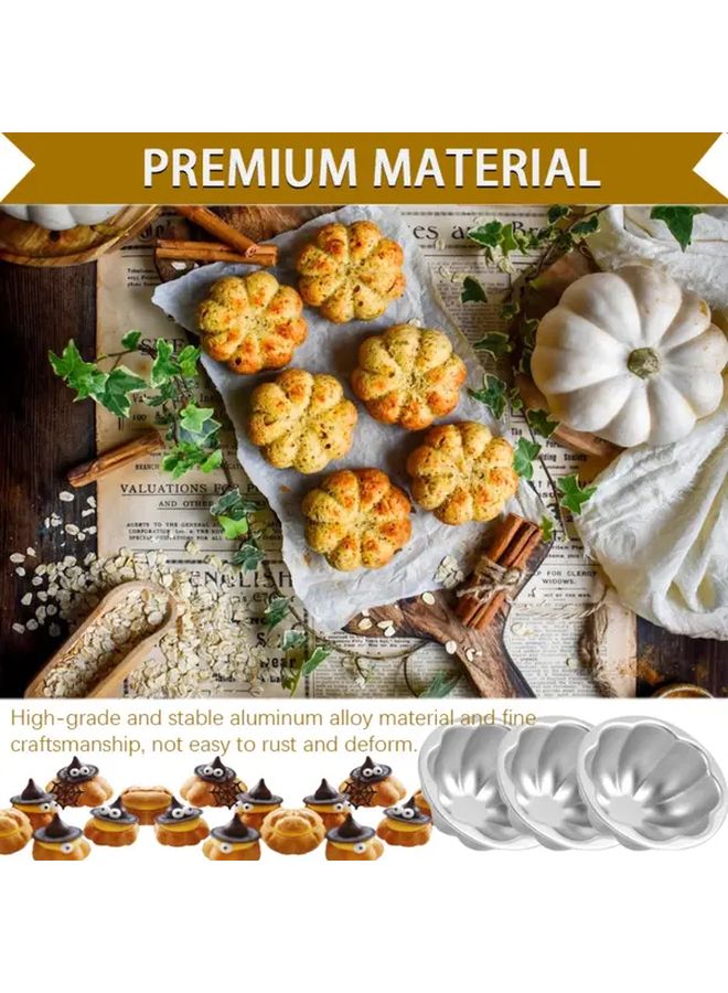 8pcs Pumpkin Cake Moulds Nonstick Aluminium Alloy Reusable Baking Mold - Image 2
