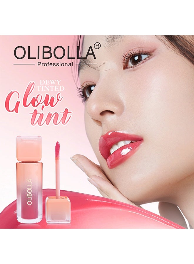 OLIBOLLA Jelly Tinted Glow Tint, Water-glow mirror-like lip gloss lip balm, long-lasting moisturizing and color-resistant 04# - Image 3