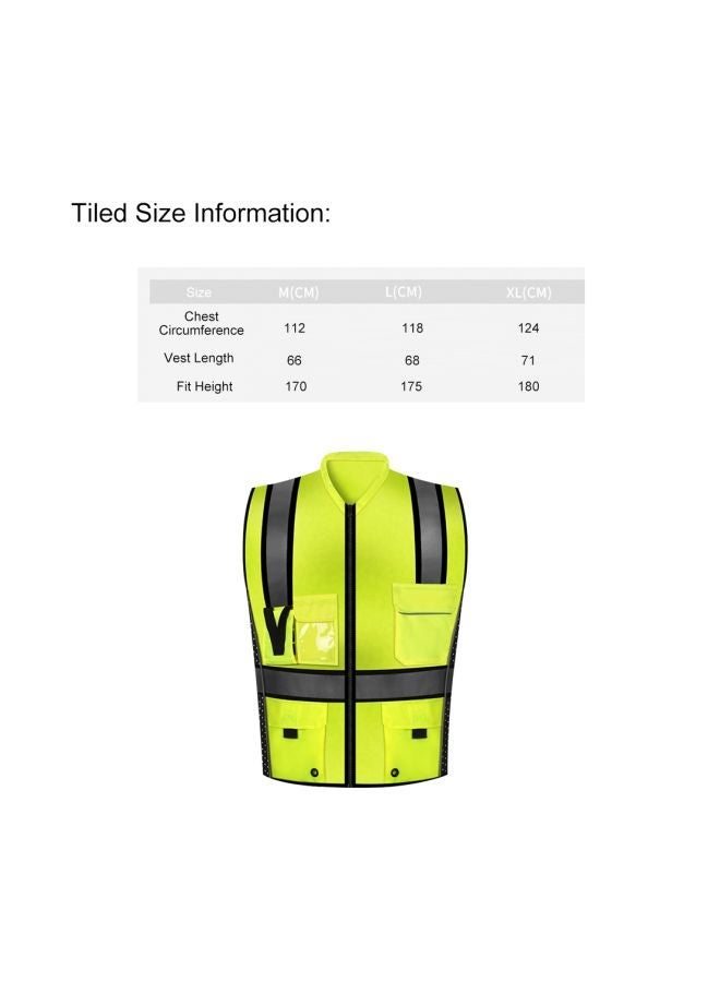 NIBEMINENT Reflective Safety Vest Fluorescent Yellow/Black M - Image 3