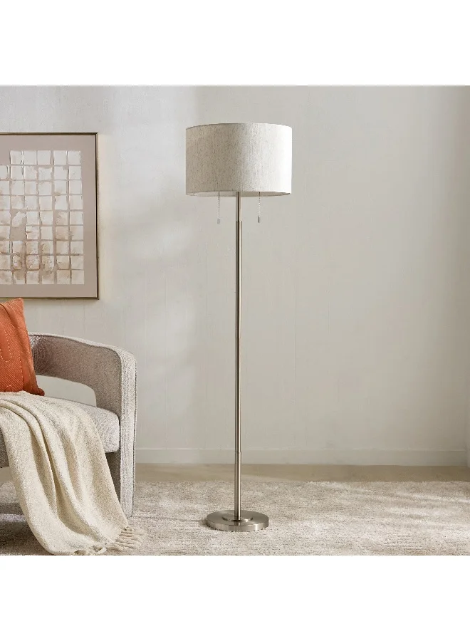 هوم بوكس مصباح أرضي معدني من ديمولامونت بمفتاح سحب وغطاء كتان - ١٥٤ سم