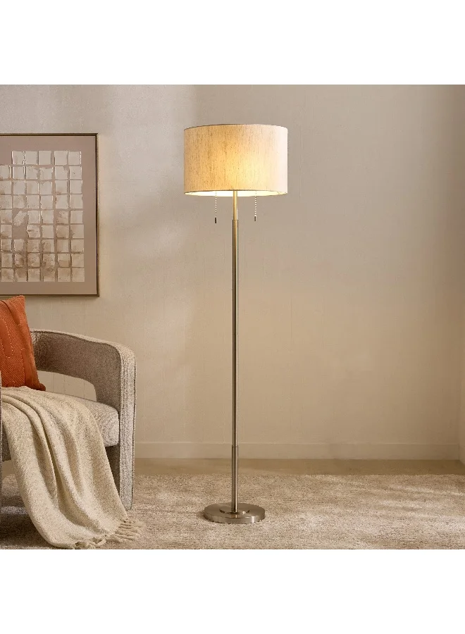 هوم بوكس مصباح أرضي معدني من ديمولامونت بمفتاح سحب وغطاء كتان - ١٥٤ سم