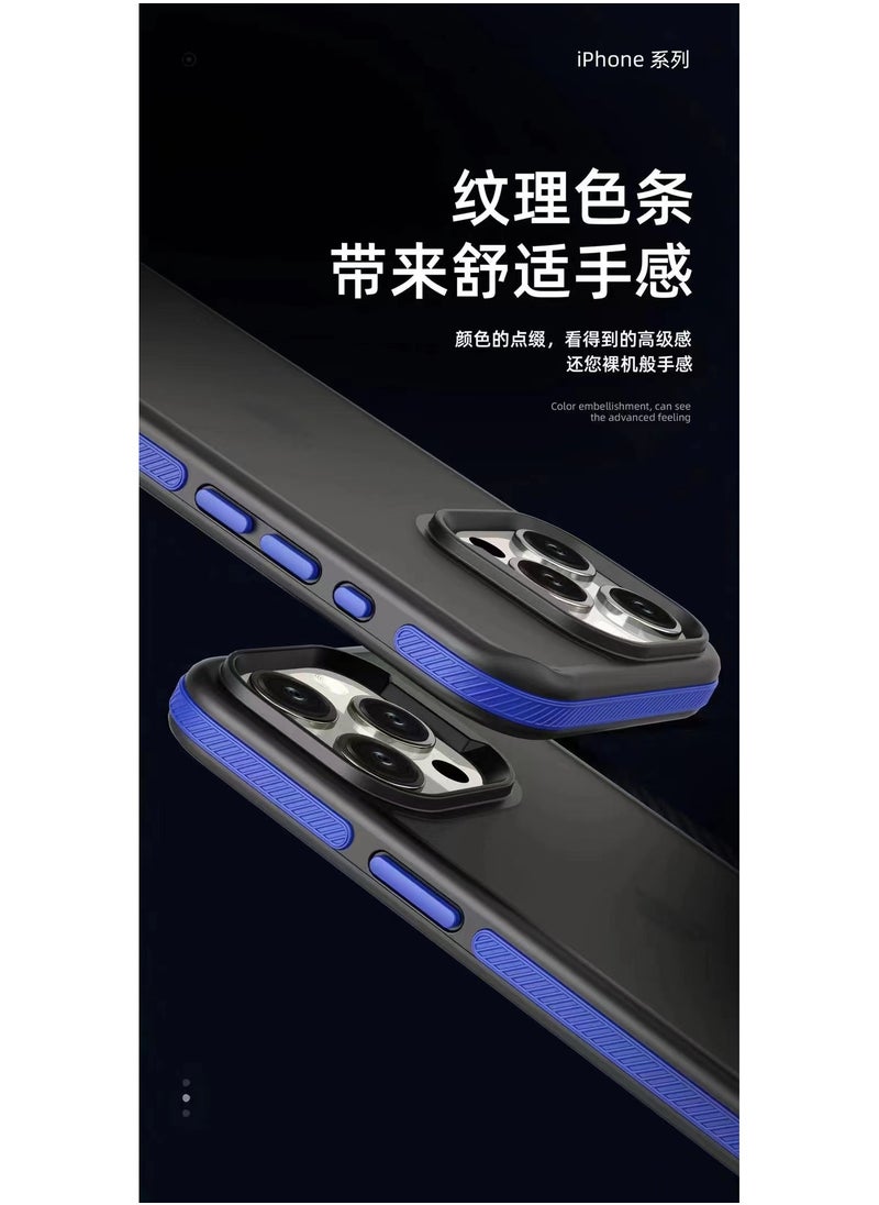 Generic - A back cover with a matte texture a delicate colored frame shock protection and protection for the camera from breakage For Iphone 15 (Grey) - Image 1