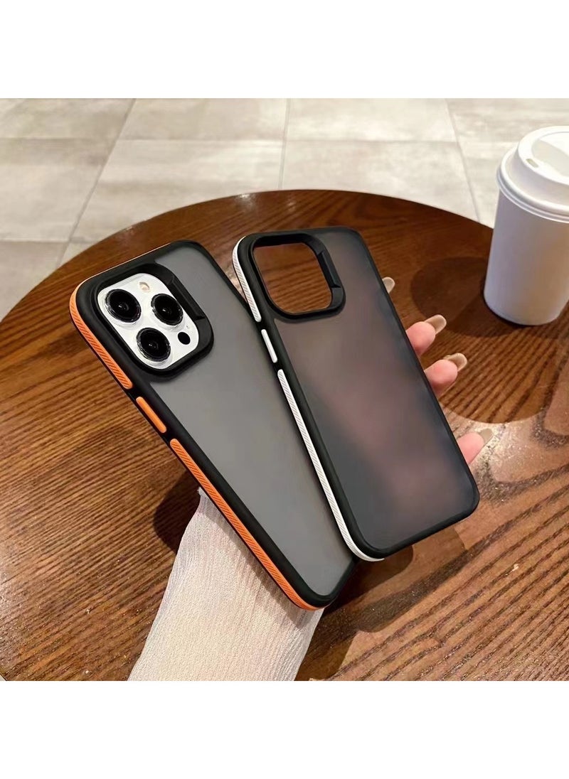 Generic - A back cover with a matte texture a delicate colored frame shock protection and protection for the camera from breakage For Iphone 15 (Grey) - Image 1