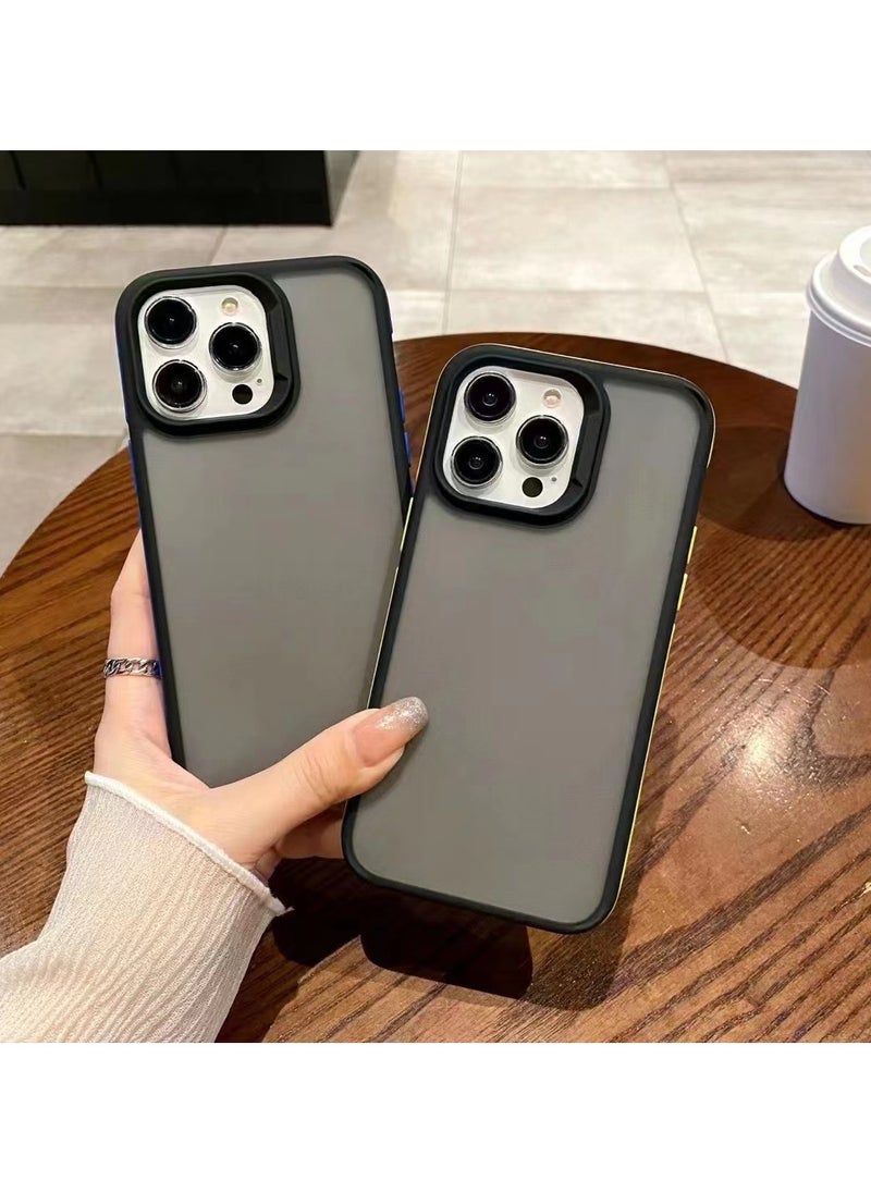 Generic - A back cover with a matte texture a delicate colored frame shock protection and protection for the camera from breakage For Iphone 15 (Grey) - Image 1