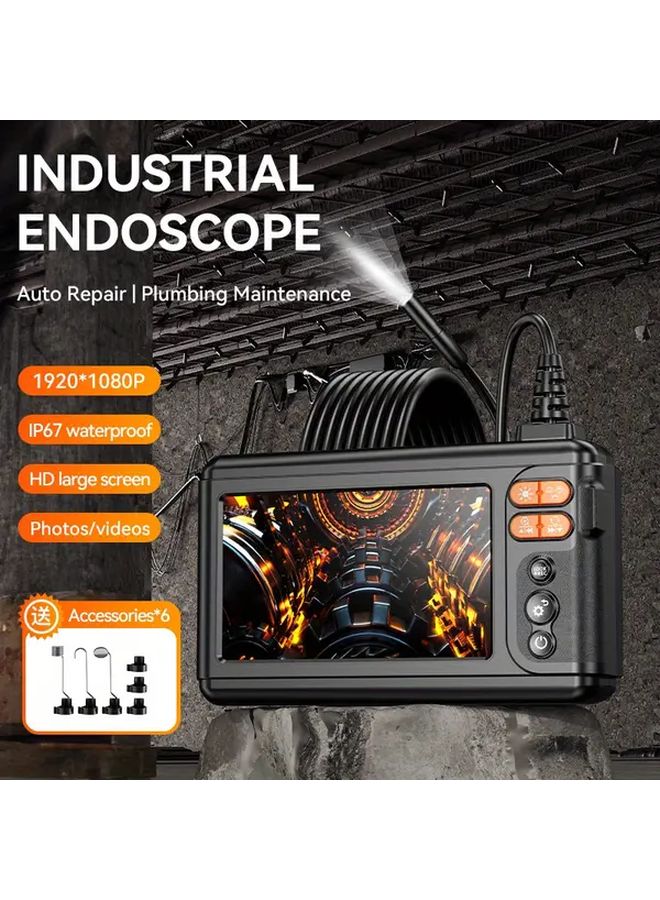 Inskam 5 Inch IPS LCD Industrial Endoscope 8mm Single Lens 196.85 Inch Semi Rigid Cable - Image 1