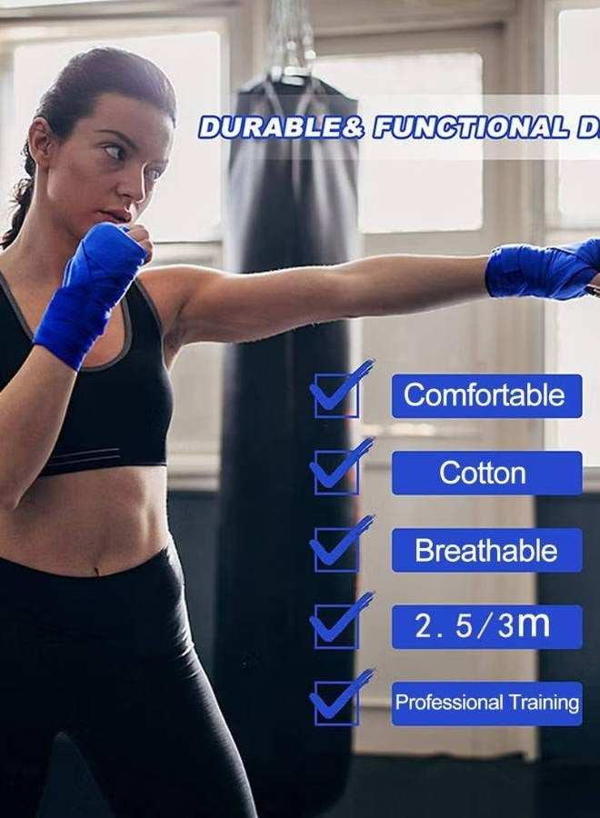 شايب أربطة يد رياضية، أربطة يد للملاكمة بطول 3 أمتار/120 بوصة، أربطة يد للملاكمة، ضمادات مرنة للإبهام، أربطة معصم لحماية أسفل القفازات، مواي تاي، كيك بوكسينج، فنون قتالية، تدريب على كيس الملاكمة - Image 2