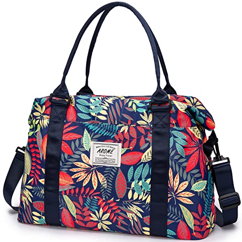 AROME Weekender Bags for Women, AROME Large Travel Duffel Bag Waterproof Overnight Weekend Carry on Shoulder Bag Sports Gym Tote Bag with Wet Pocket Luggage Sleeve & Flight Approved - Image 1