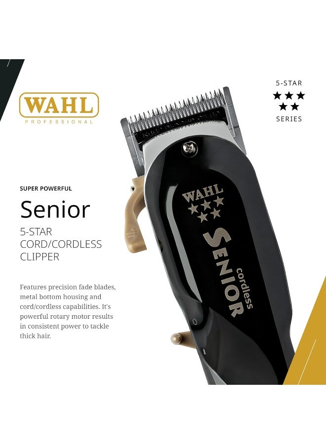 Wahl Professional 5 Star Senior Clipper | Cord-Cordless |3 Attachment Combs |Surgical Blade | 3 Pin - GCC - Image 2