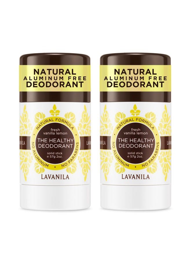 FIFATA Vanilla Lemon Aluminum Free Deodorant 2-Pack (2 Oz Each) - Solid Stick Deodorant for Men and Women, Natural Vegan Formula, Made In USA - Image 1