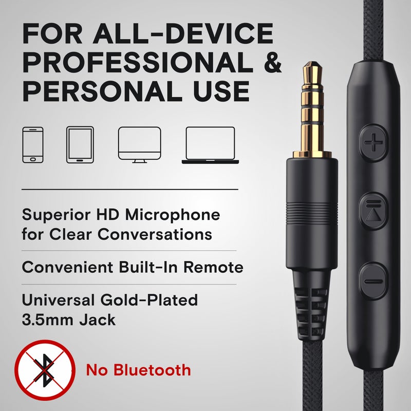 ARTIX CL750 Wired Headphones with Mic & Volume Control â€” Noise Isolating On-Ear Headphones for Computer and Laptop Wired, Plug in Corded Headphone with Wire (Foldable, Aux Jack 3.5mm) - Image 5