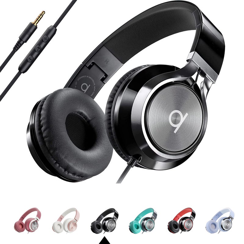 ARTIX CL750 Wired Headphones with Mic & Volume Control â€” Noise Isolating On-Ear Headphones for Computer and Laptop Wired, Plug in Corded Headphone with Wire (Foldable, Aux Jack 3.5mm) - Image 1