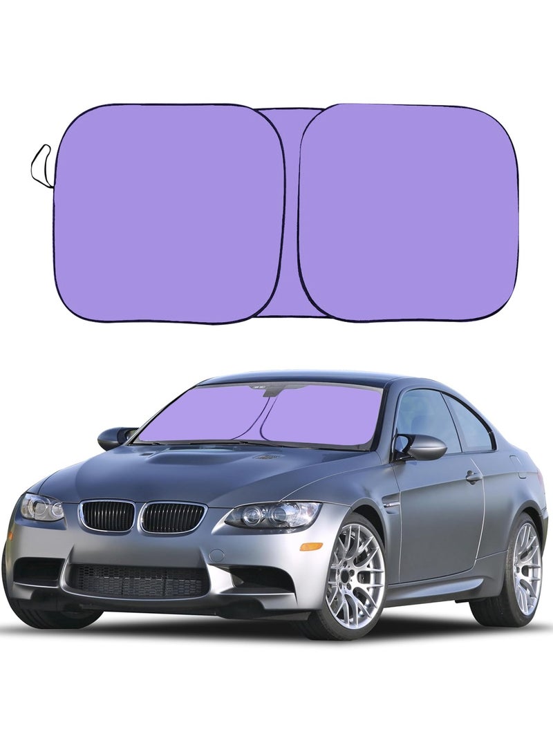 اي جي سي مظلة للزجاج الأمامي للسيارة، مظلة لأشعة الشمس للسيارة وواقي من الأشعة فوق البنفسجية وواقي للحرارة وواقي من الشمس قابل للطي يحافظ على برودة سيارتك ويحجب الأشعة فوق البنفسجية - بنفسجي - Image 1