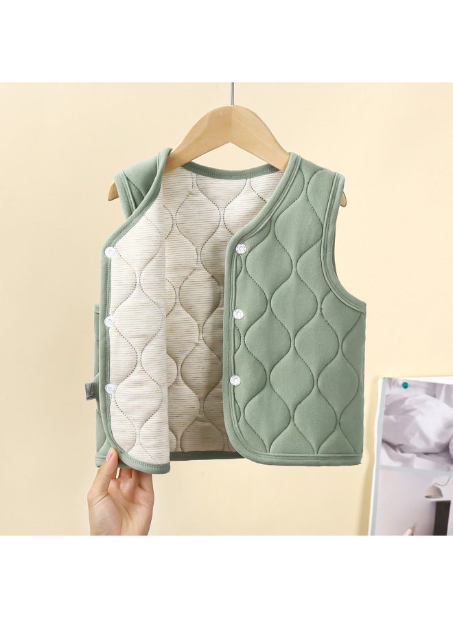 Autumn And Winter New School Uniform Artifact To Heattech For Male And Female Babies, Thickeneded, Medium And Large Children's Warm Inner Wear, Single Top, Western Style Vest