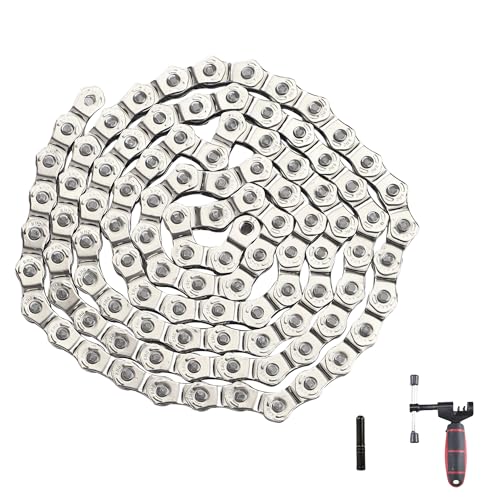 WEEROCK KMC BMX Single Speed Bike Chain 1 Speed Half Link High Strength Bicycle Chains 1/2" x 1/8" x 100 Links - Image 1