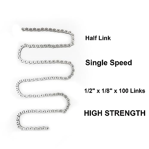 WEEROCK KMC BMX Single Speed Bike Chain 1 Speed Half Link High Strength Bicycle Chains 1/2" x 1/8" x 100 Links - Image 2