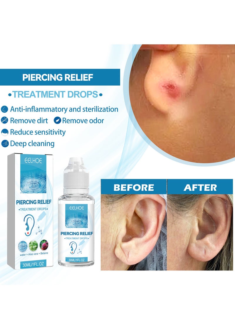 EELHOE Piercing Aftercare Spray, Solution to Shrink Piercing Bumps, Saline Cleaning Solution, Piercing Cleaner, Suitable for Ears, Nose, Tongue, Navel Piercings, Cleansing Treatment, Soothing Mist 30ml - Image 5