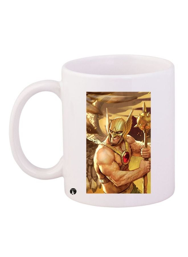 RYN Cartoon Printed Coffee Mug White/Yellow/Red 11ounce