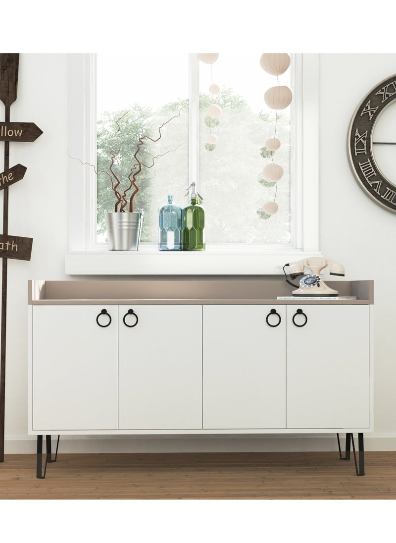 Mourah Home - Dea Console - White/Light Mocha - 2 Years Warranty - Image 1