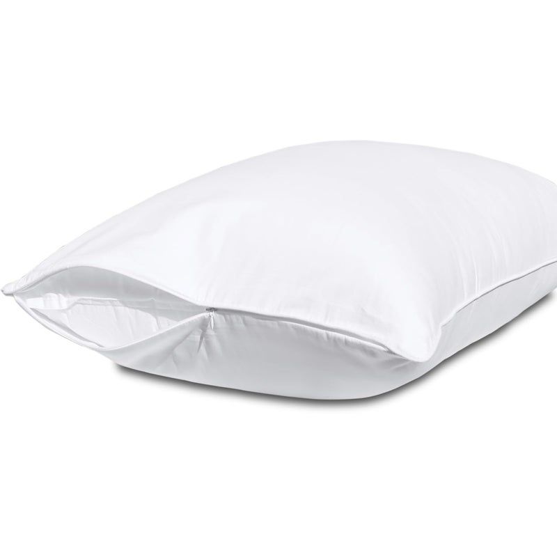Precoco Pillow Protectors with Zipper Standard Size-100% Cotton Pillowcases for Hair and Skin, Comfort Soft Pillow Case Protector for Easy Care, White Pillow Cases Covers with Hidden Zipper, 1 Pack/20X26 - Image 1