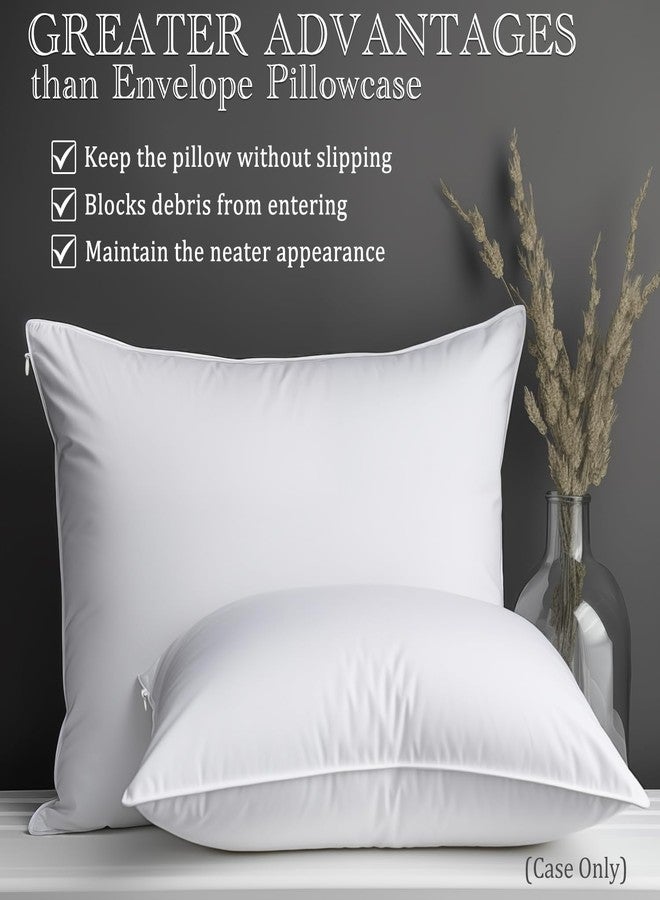 Precoco Pillow Protectors with Zipper Standard Size-100% Cotton Pillowcases for Hair and Skin, Comfort Soft Pillow Case Protector for Easy Care, White Pillow Cases Covers with Hidden Zipper, 1 Pack/20X26 - Image 2