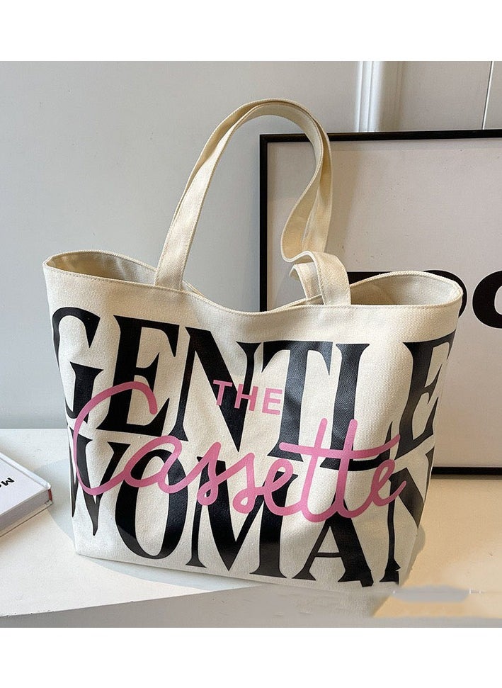 Gentle Woman large letter painted canvas bag versatile and fashionable shoulder bag - pzsku/Z52C3EBFF0C234366843BZ/45/1741766354/39e696cd-fad5-4108-a80c-159491499ba5