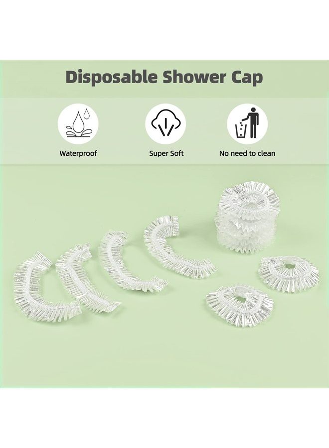 MORGLES Shower Caps, MORGLES 100 PCS Clear Plastic Hair Caps Waterproof Disposable Shower Caps Plastic Hair Bath Caps Shower Caps Bulk for Women Hair Salon Home Use - Image 3
