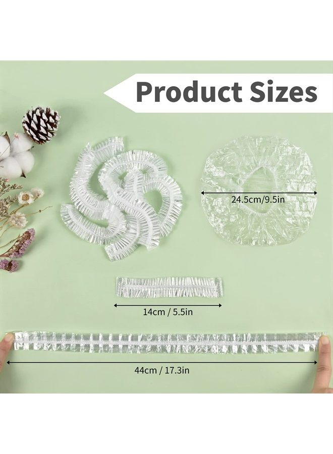 MORGLES Shower Caps, MORGLES 100 PCS Clear Plastic Hair Caps Waterproof Disposable Shower Caps Plastic Hair Bath Caps Shower Caps Bulk for Women Hair Salon Home Use - Image 2