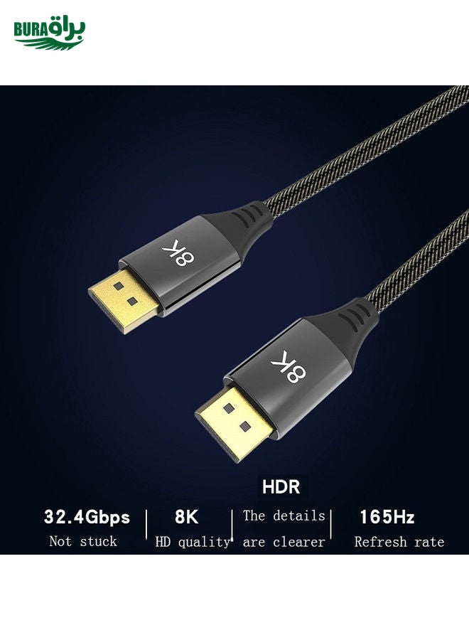 10M DP1.4 الإصدار 8K DisplayPort ذكر إلى Male Computer Monitor HD Cable