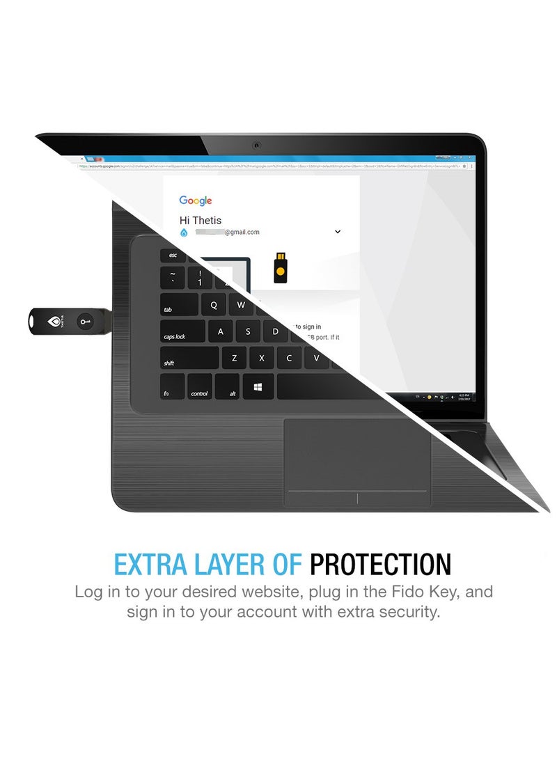 THETIS FIDO U2F Security Key, Thetis [Aluminum Folding Design] Universal Two Factor Authentication USB (Type A) for Extra Protection in Windows/Linux/Mac OS, Gmail, Facebook, Dropbox, SalesForce, GitHub  - Image 4