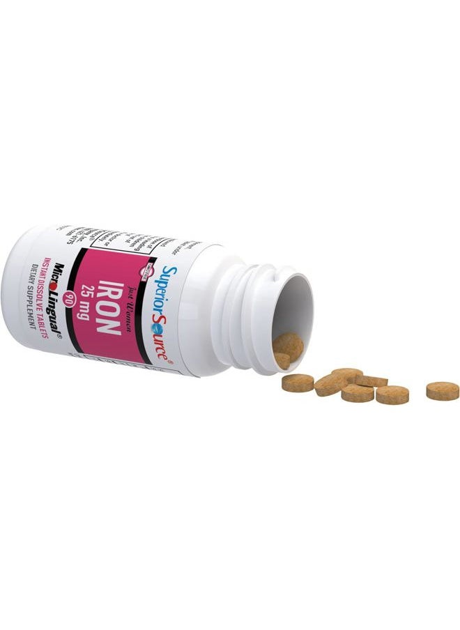 Superior Source Just Women - Iron 25 mg, (Ferrous Fumarate), Under The Tongue Quick Dissolve MicroLingual Tablets, 90 Count, Easily Absorbed, Assists Red Blood Cell Formation, Non-GMO  - Image 5