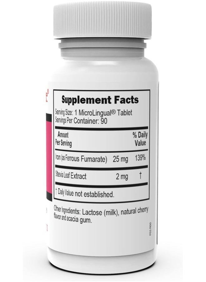 Superior Source Just Women - Iron 25 mg, (Ferrous Fumarate), Under The Tongue Quick Dissolve MicroLingual Tablets, 90 Count, Easily Absorbed, Assists Red Blood Cell Formation, Non-GMO  - Image 2