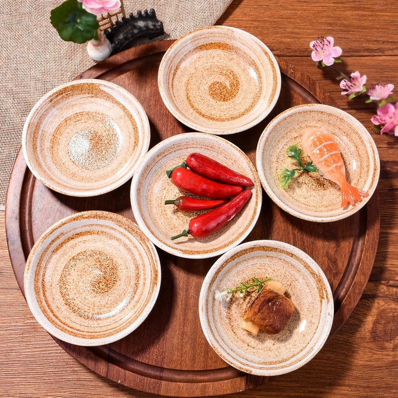 BOSILI Japanese Ceramic Soy Sauce Dish Set of 5 Porcelain Side Dishes for Sushi Seasoning Dipping - Image 2