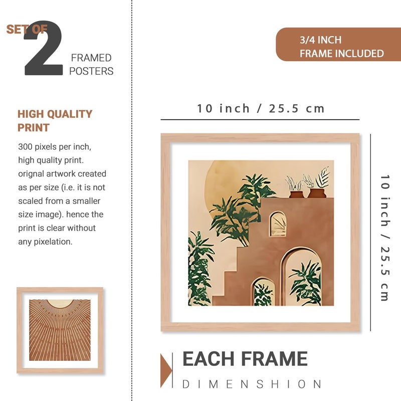 kotart Wood Premium Digital Paintings With Frame For Home Decoration Modern Art Painting For Living Room Bedroom Office Room Decor Pack Of 4 Minimalist Design 02 - Image 3