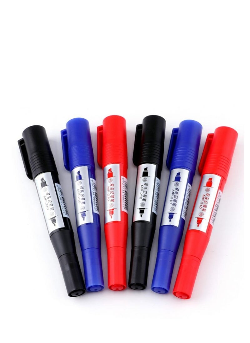 Alissa Assorted ColorMarkers12Pcs Double Marker Pen Set Pen (Black)  - Image 1
