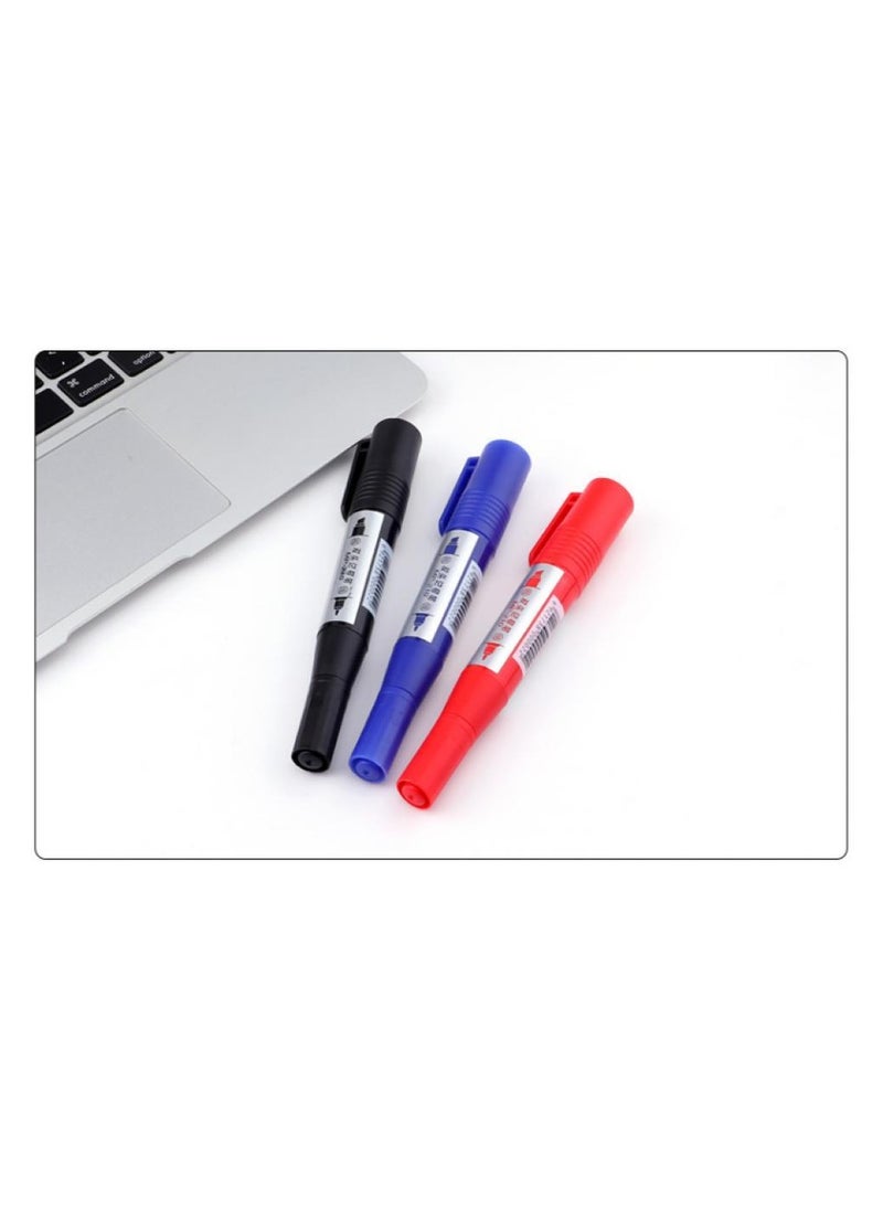Alissa Assorted ColorMarkers12Pcs Double Marker Pen Set Pen (Black)  - Image 3