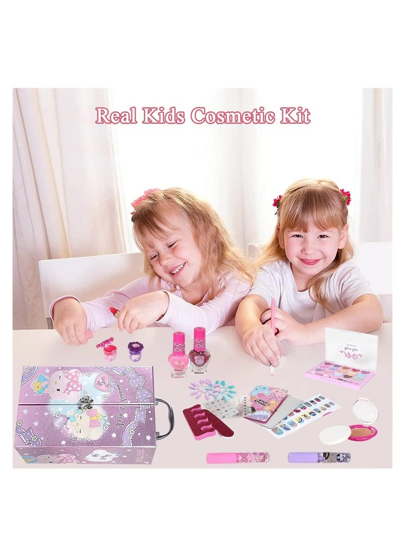 DMG TECH Kids Makeup Kit for Girls Princess Cosmetic Set for Children Real Washable Play Pretend Makeup Set Non-Toxic Makeup Toys Kit  - Image 5