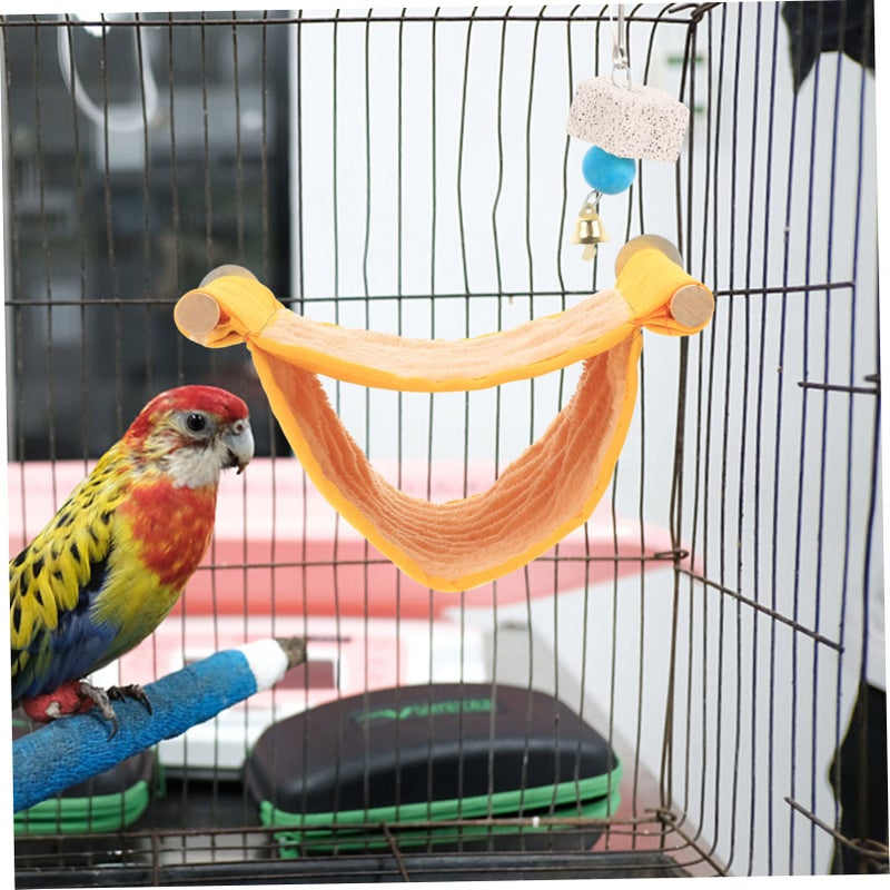 Green Bird Hammock Bed Warm Nest Cage Hanging Toy For Parrots Accessories 2 Sets - Image 5