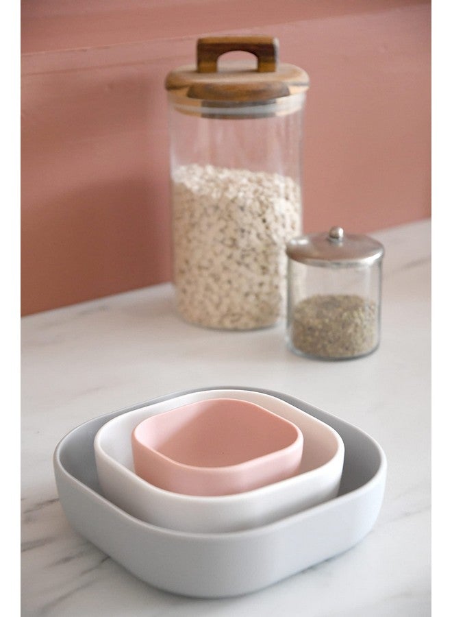 BEABA Silicone Mealtime Nesting Bowls, Baby Toddler Dinnerware Sets, Soft, Stackable and Unbreakable Set of 3 Bowls, Grey - Image 3