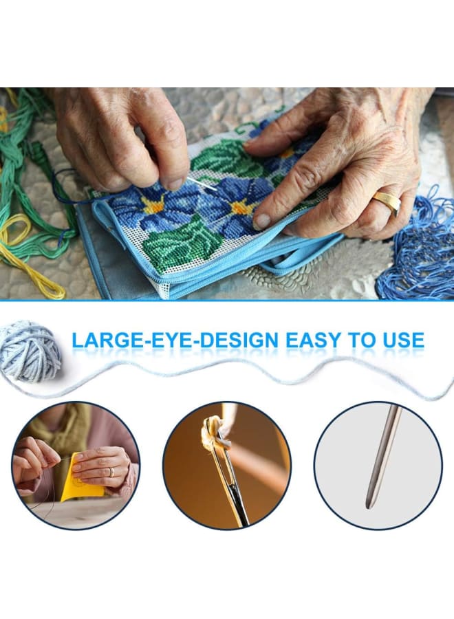 37 PCS Crochet Hooks Set, High Quality Coloured Aluminum Ergonomic Handle Crochet, Hook Needles for Arthritic Hands, with Stitch Markers and Large-Eye Blunt Needles - Image 4