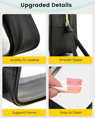 Vorspack Travel Makeup Bag - 3 Pack Travel Toiletry Bag for Women Clear Cosmetic Bag Makeup Organizer Zipper Pouch for Travel Essentials Storage - Black - Image 3