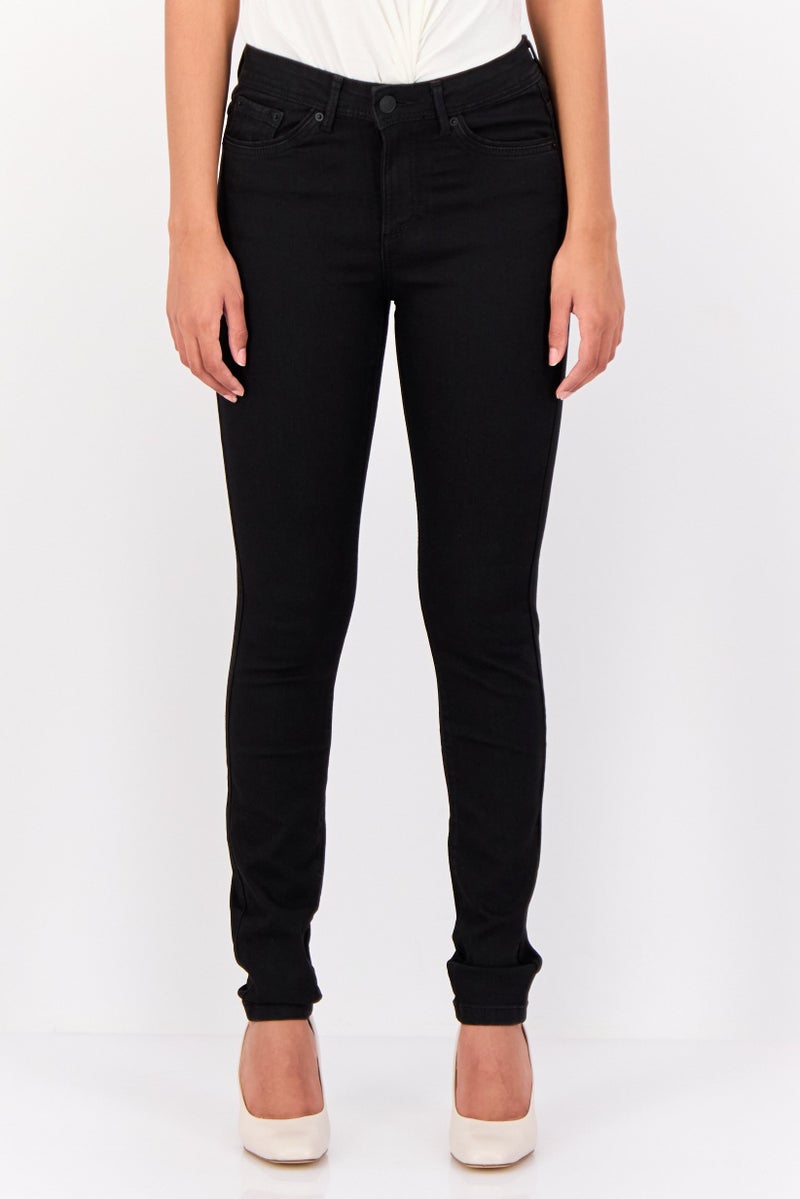 I.Scenery Women Skinny Fit Washed Stretchable Jeans, Black  - Image 1