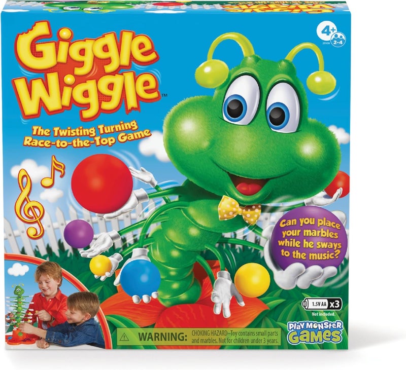 PlayMonster Giggle Wiggle Board Games for Kids, Hand-Eye Coordination, Preschool Games, The Twisting-Turning Race to Get Your Marbles to The Top Game, Ages 4+, Batteries Not Included - Image 1