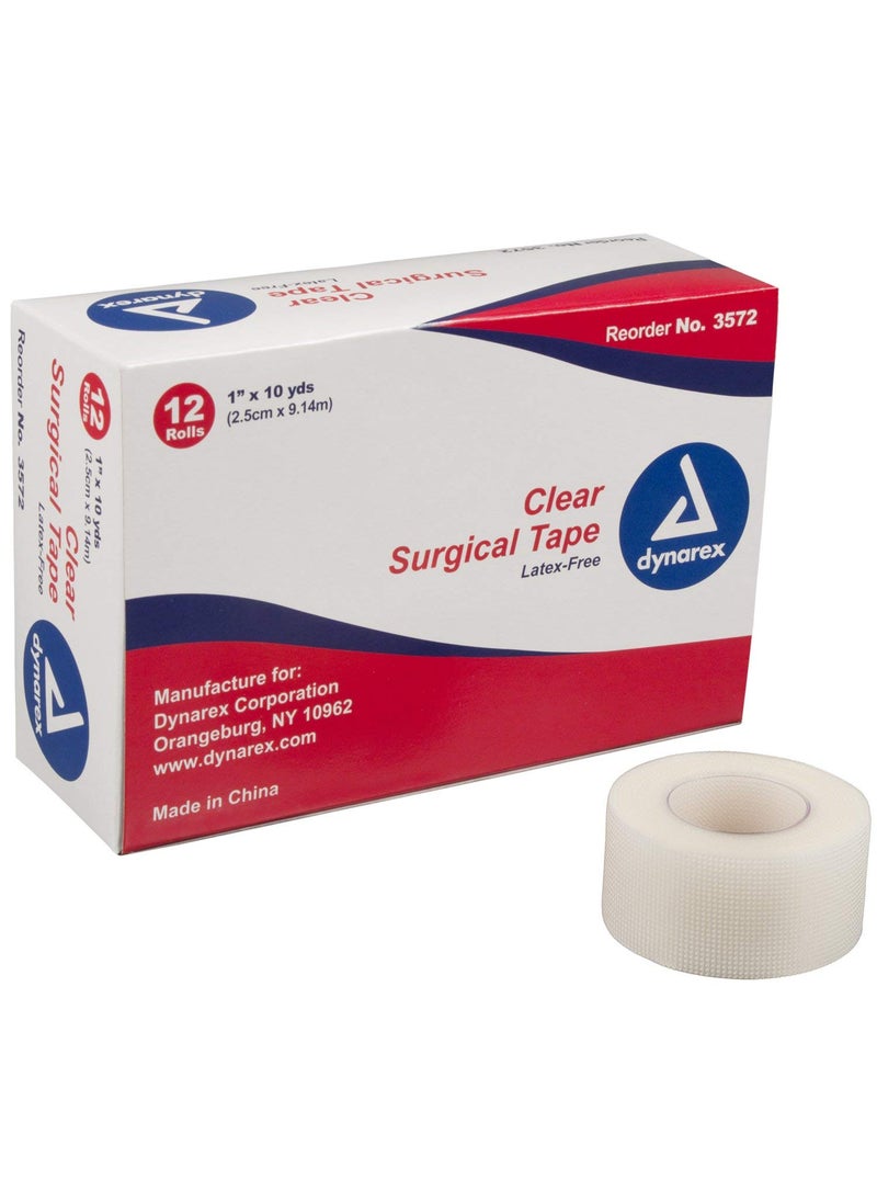 Dynarex Dynarex Corporation 357212 Transparent Surgical Tape 1 x 10 yds 12Pack 