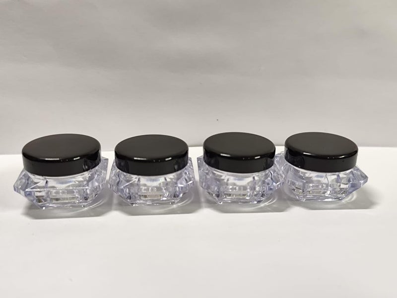 SHREE MAHA 5gm Empty Fancy Diamond Shaped cosmetic containers acrylic jars small lip balm containers transparent jar with black cap PACK OF 24 PCS - Image 5