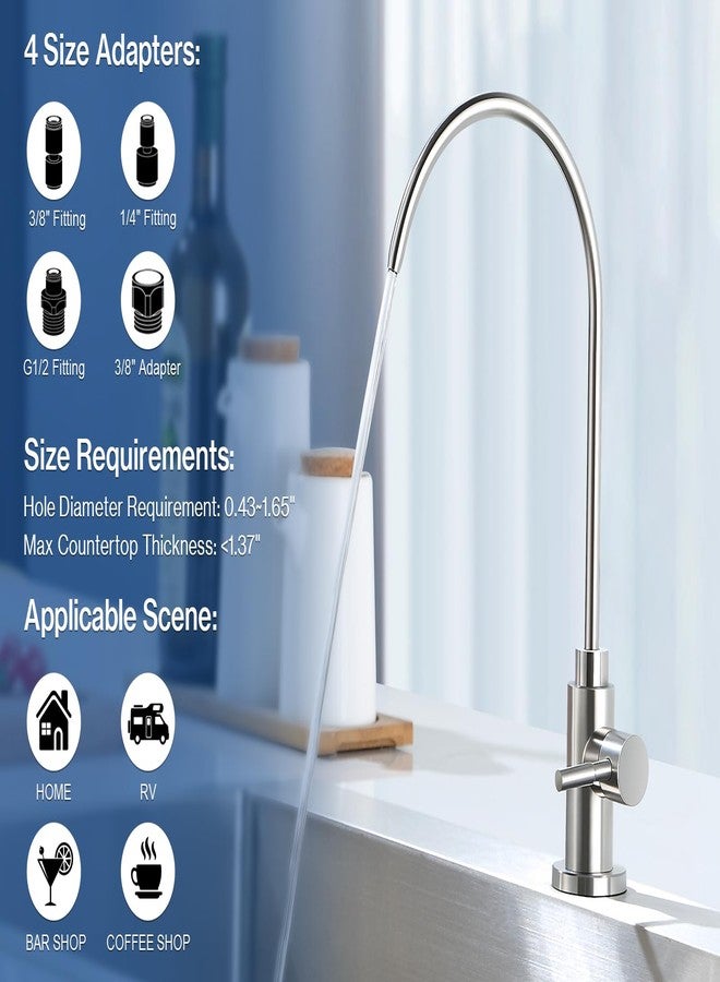 VMASSTONE Reverse Osmosis Faucet Fits Most RO Units or Water Filtration System, Non-Air Gap Stainless Steel Drinking Water Faucet for Bar, Kitchen Sink, RV (DM001 BN) - Image 4
