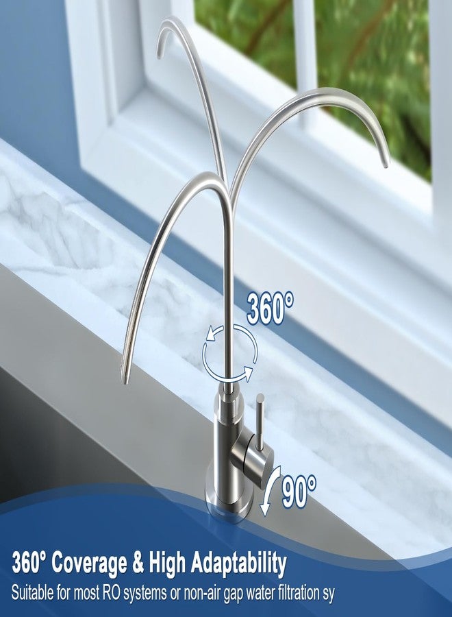 VMASSTONE Reverse Osmosis Faucet Fits Most RO Units or Water Filtration System, Non-Air Gap Stainless Steel Drinking Water Faucet for Bar, Kitchen Sink, RV (DM001 BN) - Image 3