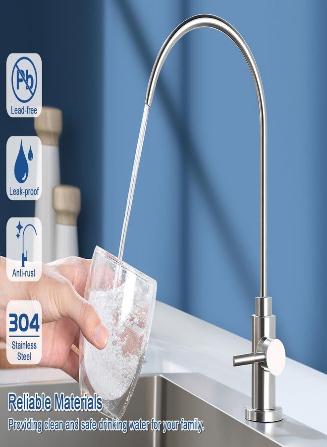 VMASSTONE Reverse Osmosis Faucet Fits Most RO Units or Water Filtration System, Non-Air Gap Stainless Steel Drinking Water Faucet for Bar, Kitchen Sink, RV (DM001 BN) - Image 2