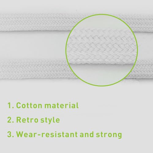 UamGlsob 15MM Cotton Fat Shoe Laces for Sneakers, 5/8" Wide Flat Thick Chunky Jumbo Athletic Shoelaces Replacement Strings (White, 54"/140cm) - Image 2