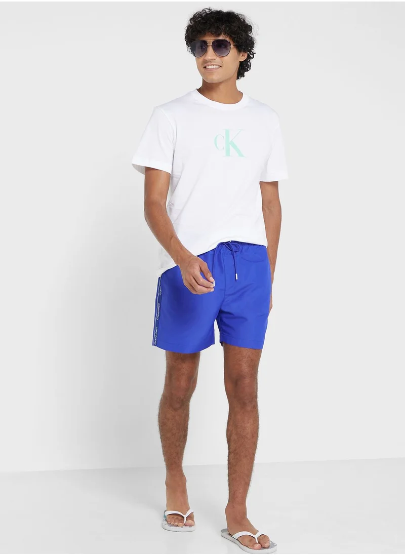 CALVIN KLEIN Logo Drawstring Swim Shorts